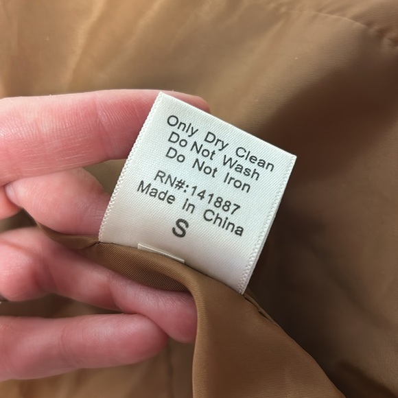 Women's Tan Leather Jacket Moto Jacket Size S - Picture 7 of 8